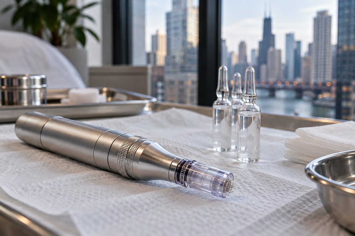 Automated microneedling pen with sterile single-use cartridge